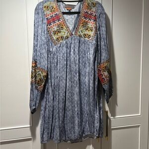 Bohemian Multicolor Embroidered Dress